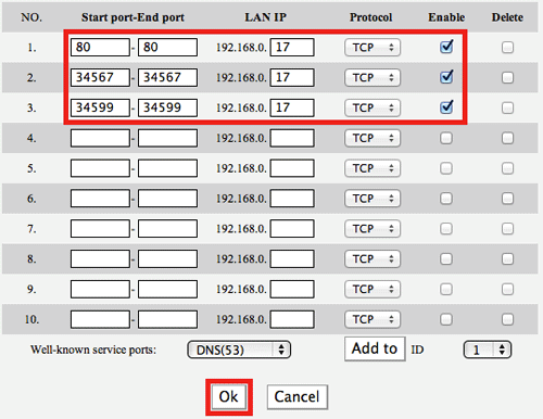 Tenda Port Settings